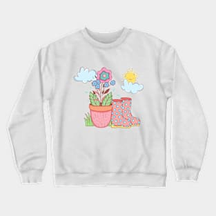 Little wellie garden scene Crewneck Sweatshirt